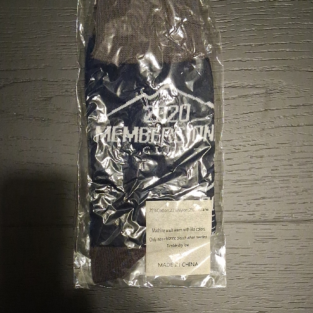 Bass Pro Shops Navy and Brown Crew Socks with Logo